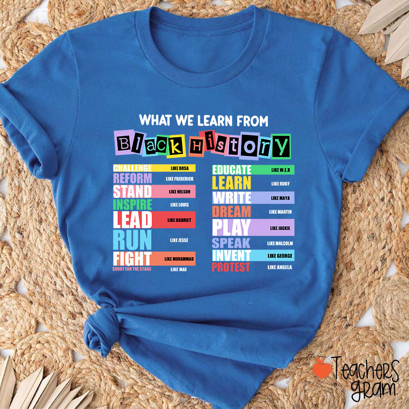 What We Learn From Black History Teacher T-Shirt