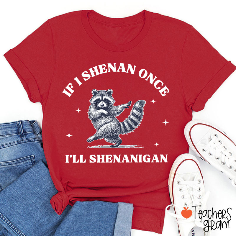 If I Shenan Once I'll Shenanigan Raccoon Teacher T-Shirt