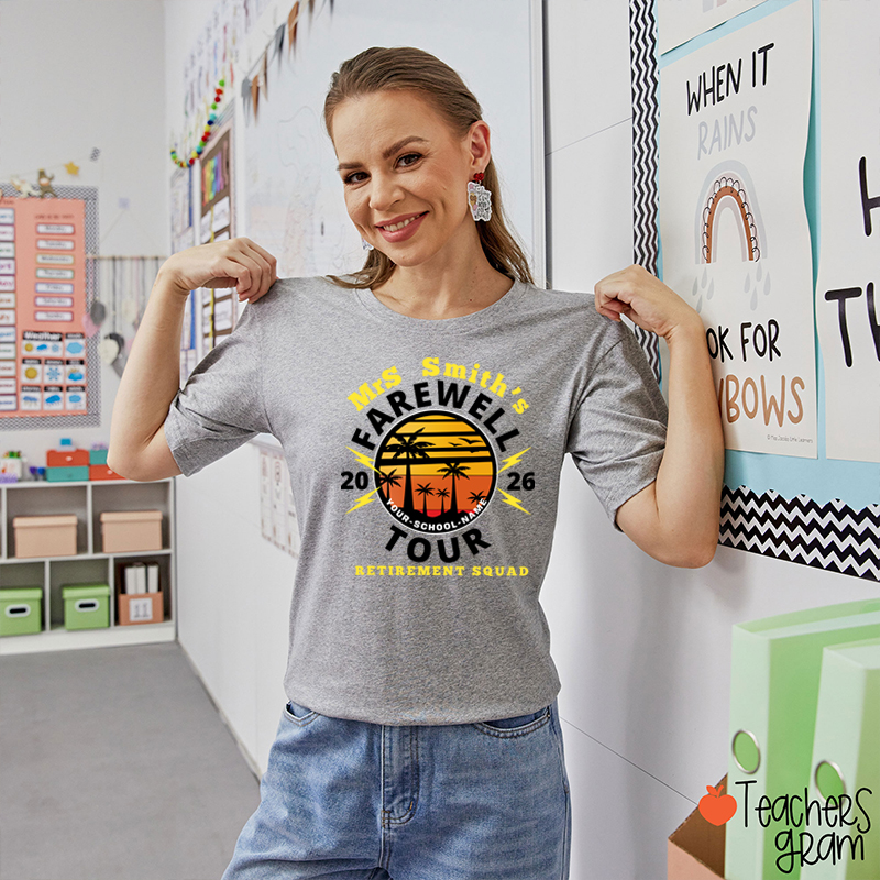 Personalized Teacher's Farewell Tour Retirement Squad Teacher T-Shirt