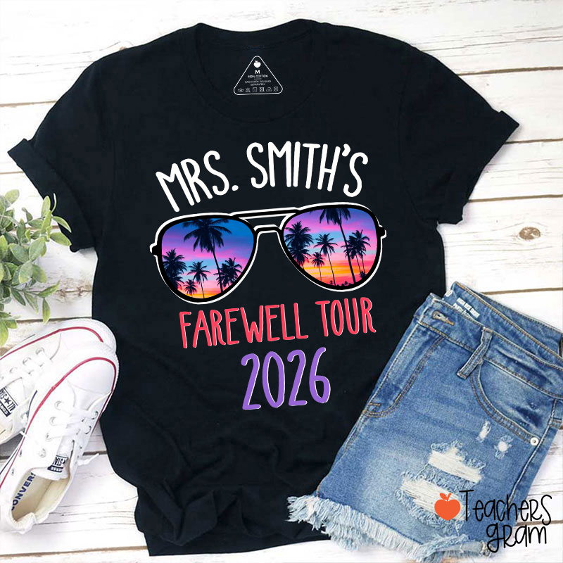 Personalized Name And Year Farewell Tour Retirement Teacher T-Shirt