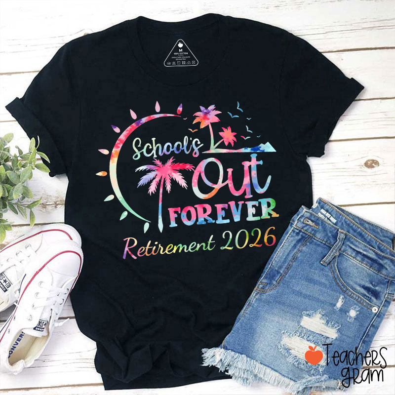Personalized Tie Dye Style Retirement Teacher T-Shirt Sale-Teachersgram