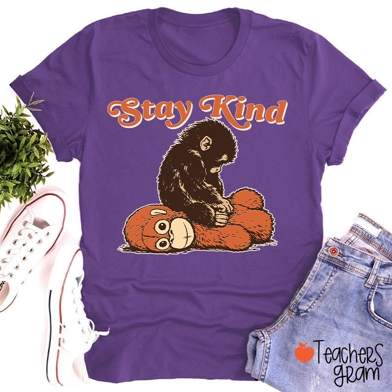Punch Monkey Stay Kind Teacher T-Shirt