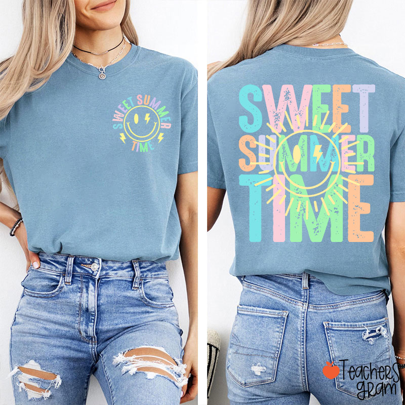 Sweet Summer Time Teacher Two Sided T-Shirt