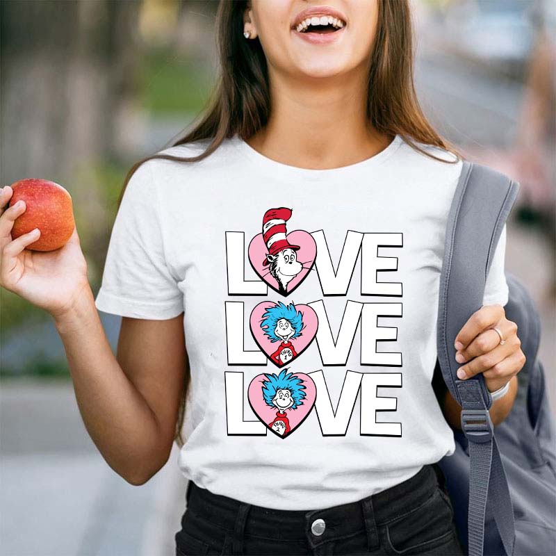 Valentine's Day With Cat And Things Teacher T-Shirt