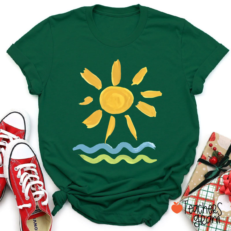 Hello Sunshine Summer Beach Teacher T-Shirt