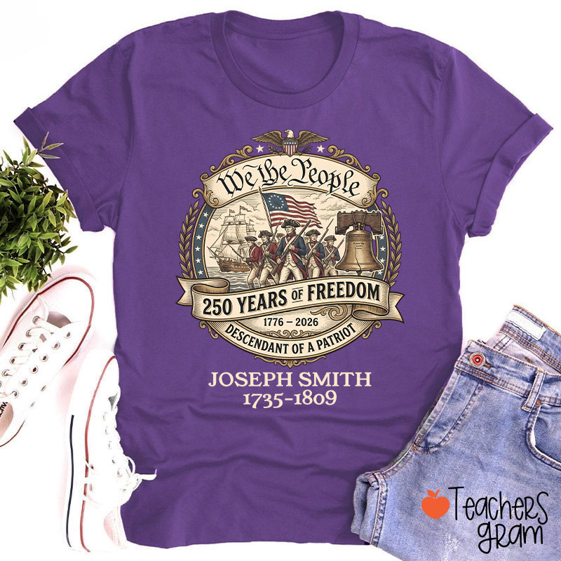 Personalized We The People Descendant Of A Patriot Teacher T-Shirt