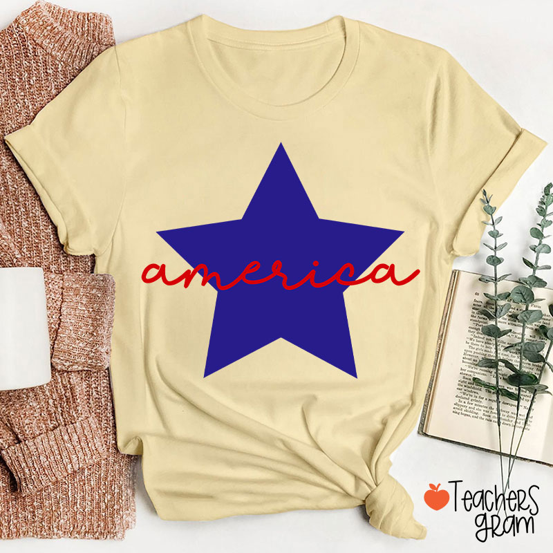 America Patriotic 4th Of July Teacher T-Shirt