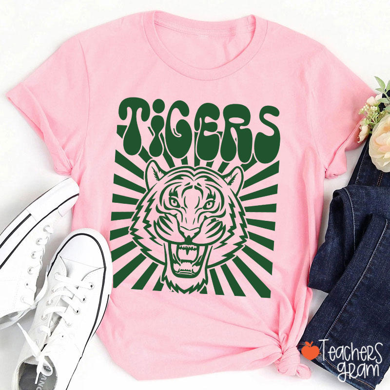 Personalized School Spirit Mascot Vintage Distressed Teacher T-Shirt