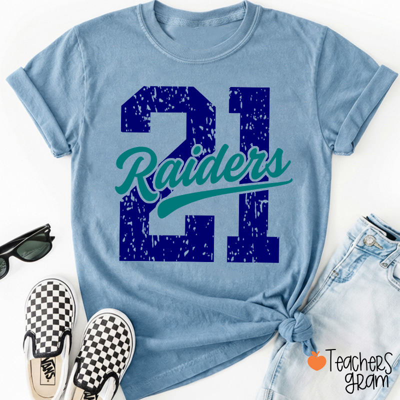 Personalized Vintage Distressed Number Team Name Mascot Teacher T-Shirt