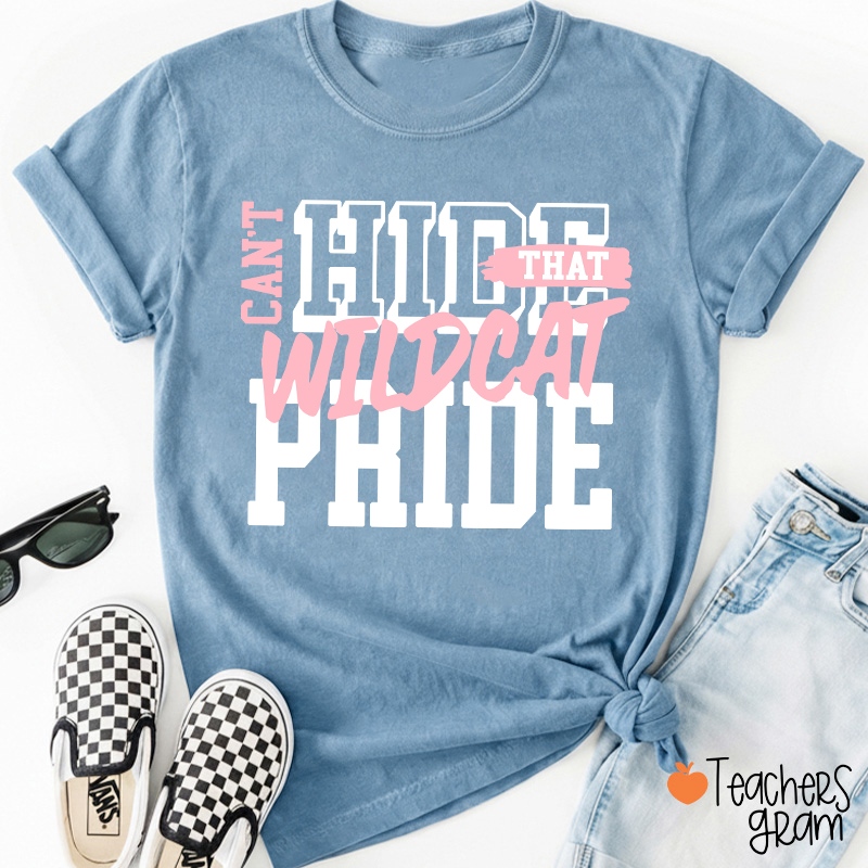 Personalized Can't Hide That Warrior Pride Bold Color Block Text Graphic Teacher T‑Shirt