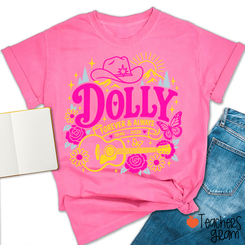 Dolly Forever Always Western Floral Teacher T‑Shirt