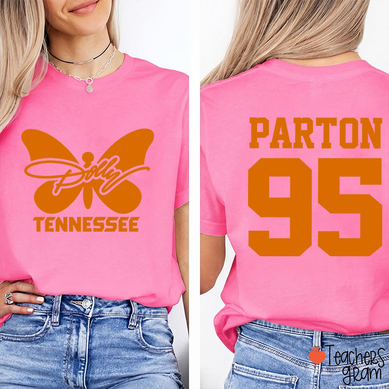 Dolly Tennessee Butterfly Parton 95 Teacher Two Sided  T-Shirt