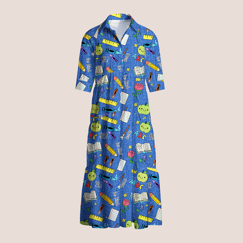 Hi ABC Be Kind Teacher Shirtdress