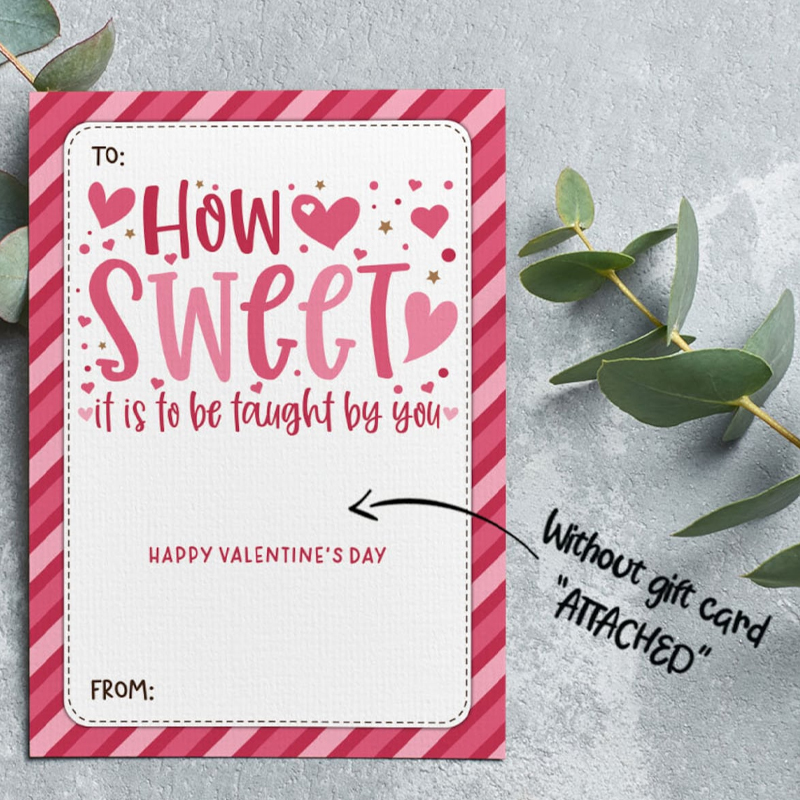 How Sweet It Is To Be Taught By You Valentines Card