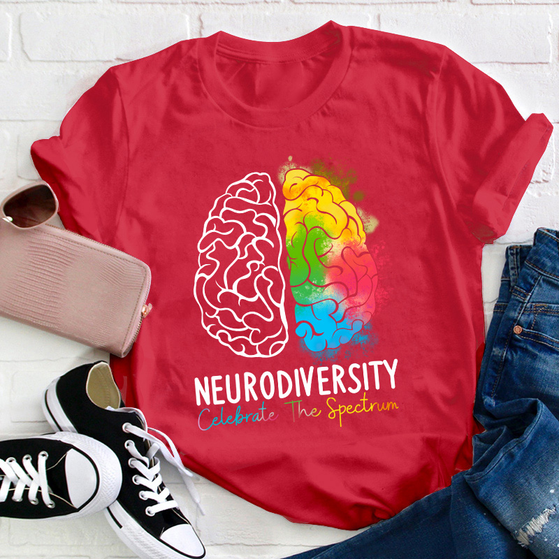 Neurodiversity Celebrate The Spectrum Teacher T-Shirt
