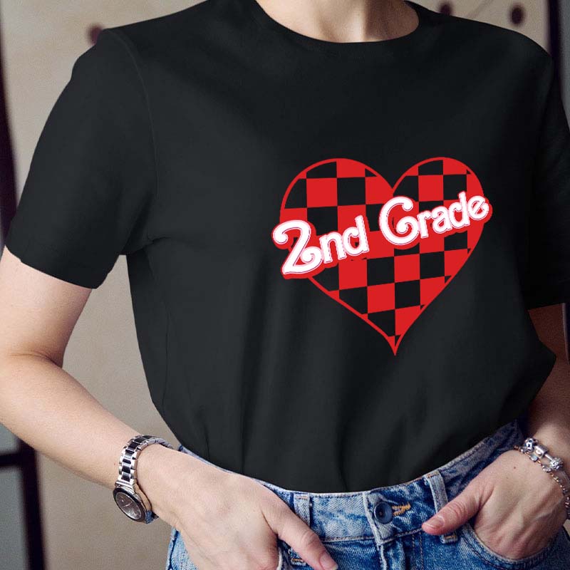 Personalized Name Heart Checker Teacher T-Shirt