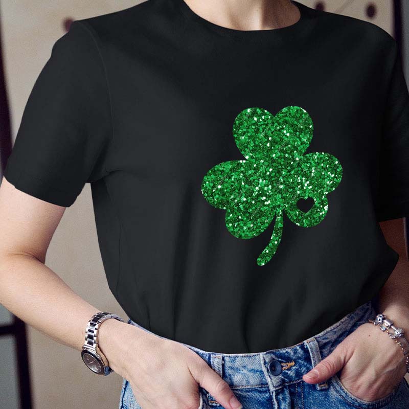 Glitter Shamrock Teacher T-Shirt