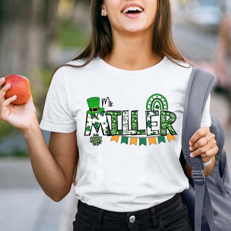 Personalized Name Saint Patricks Day Teacher T-Shirt