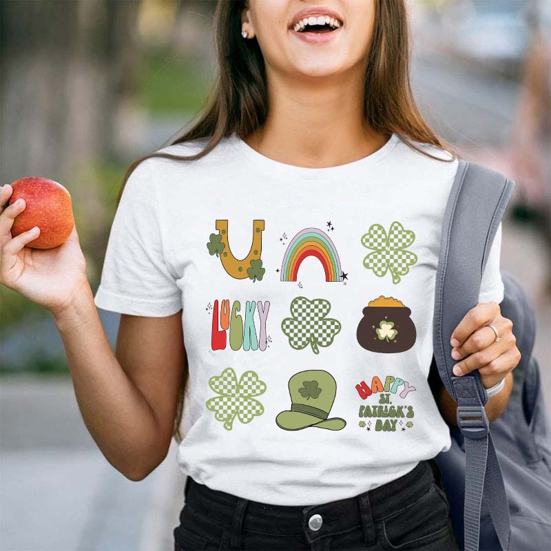 Happy St Patricks Day with Lucky Teacher T-Shirt