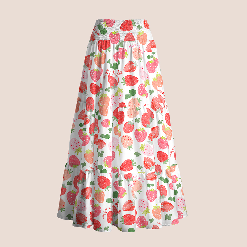 Strawberry Teacher Tiered Skirt