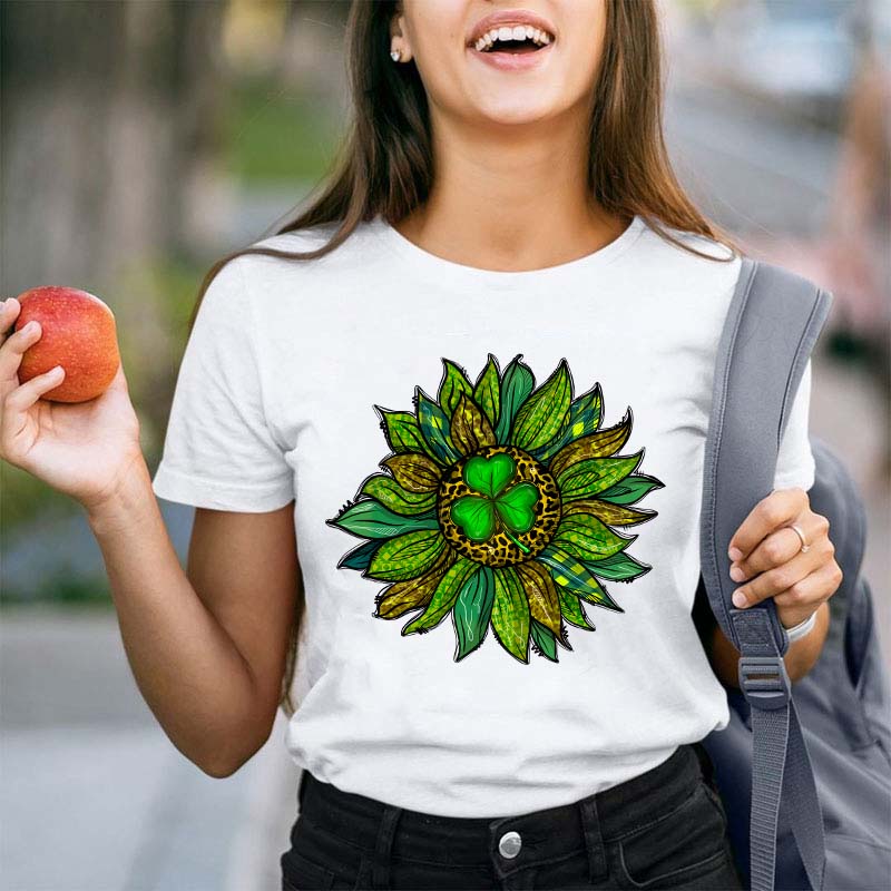 Patricks Day Sunflower Teacher T-Shirt