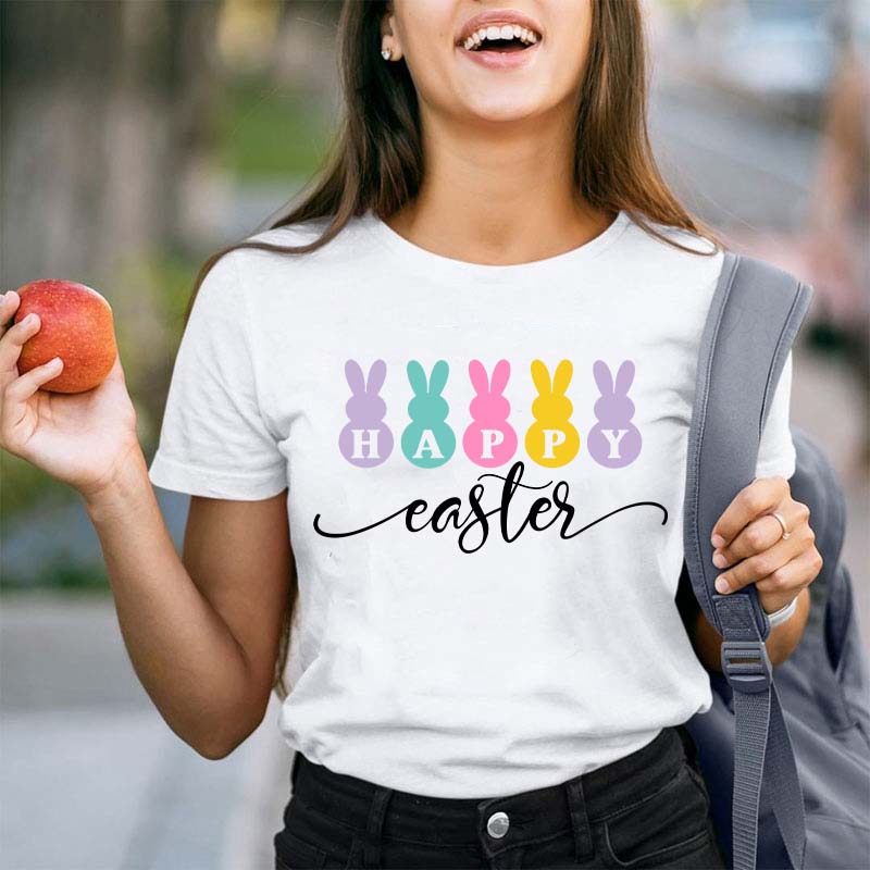 Happy Easter Bunnies Teacher T-Shirt