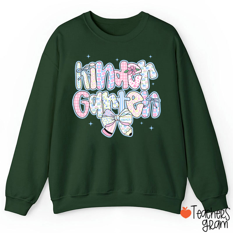 ersonalized Grade Pencil Bow Teacherr Sweatshirt