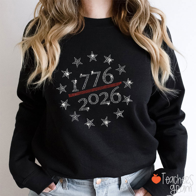 250th America Anniversary Rhinestone Teacher Sweatshirt