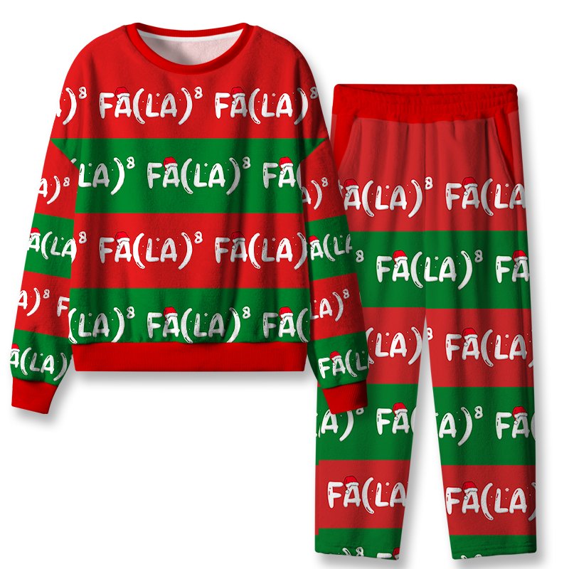 FA LA LA LA LA Teacher Flannel Pajama Set