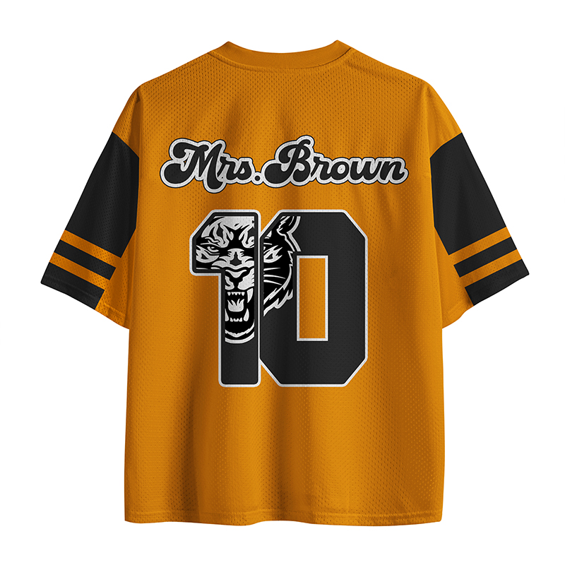 Personalized Mascot Silhouette Initials Team Spirit Teacher Mesh Jersey