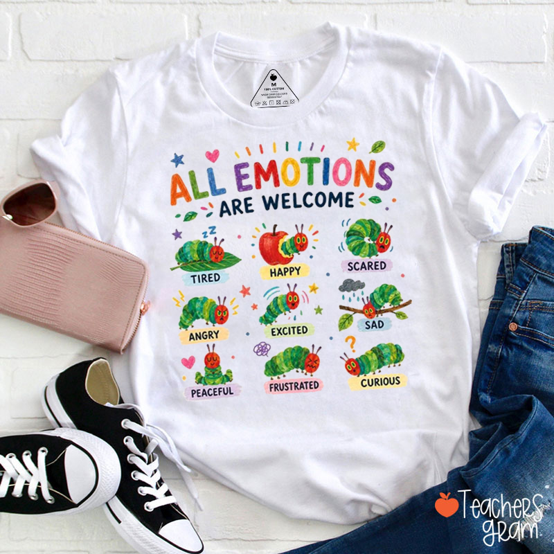 Watercolor Emotion Bookworm Teacher T-Shirt