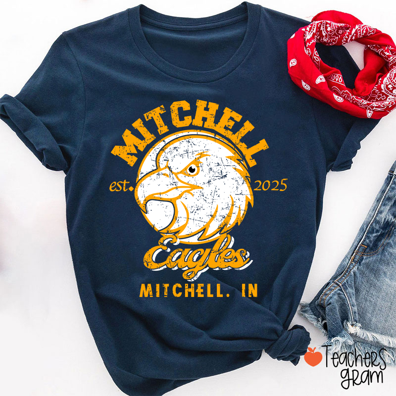 Personalized Mascot Vintage School Spirit Teacher T-Shirt