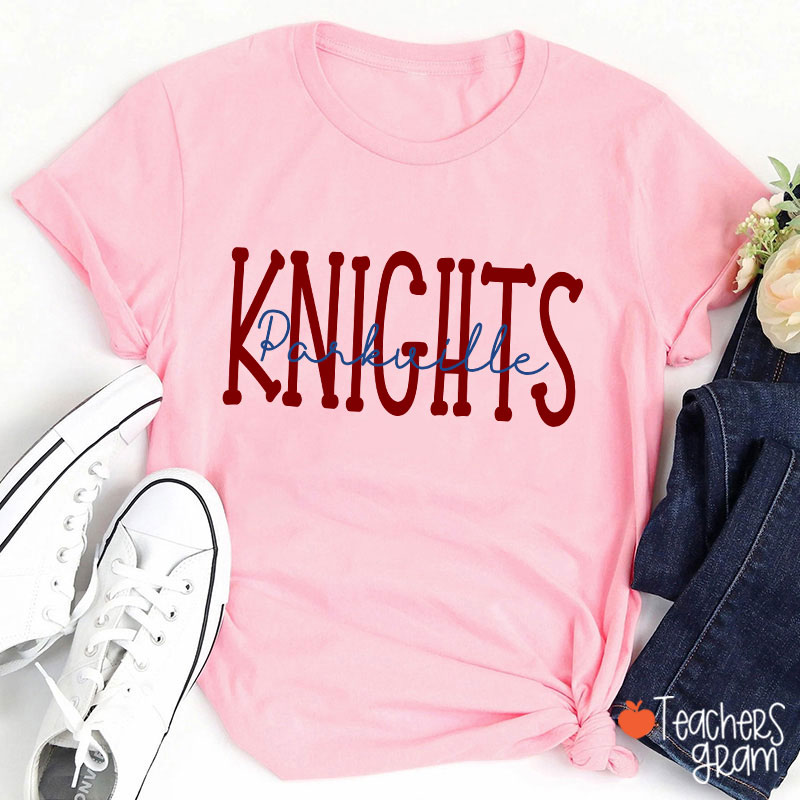 Personalized Mascot School Spirit Simple Contrasting Color Design Teacher T-Shirt