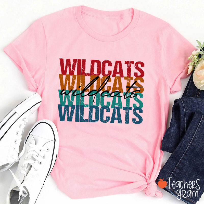 Personalized Mascot Retro Distressed School Spirit Teacher T-Shirt