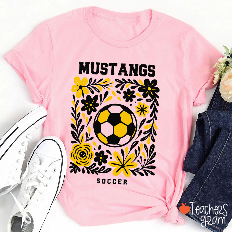 Personalized Mascot And Sport Flowers Teacher T-Shirt