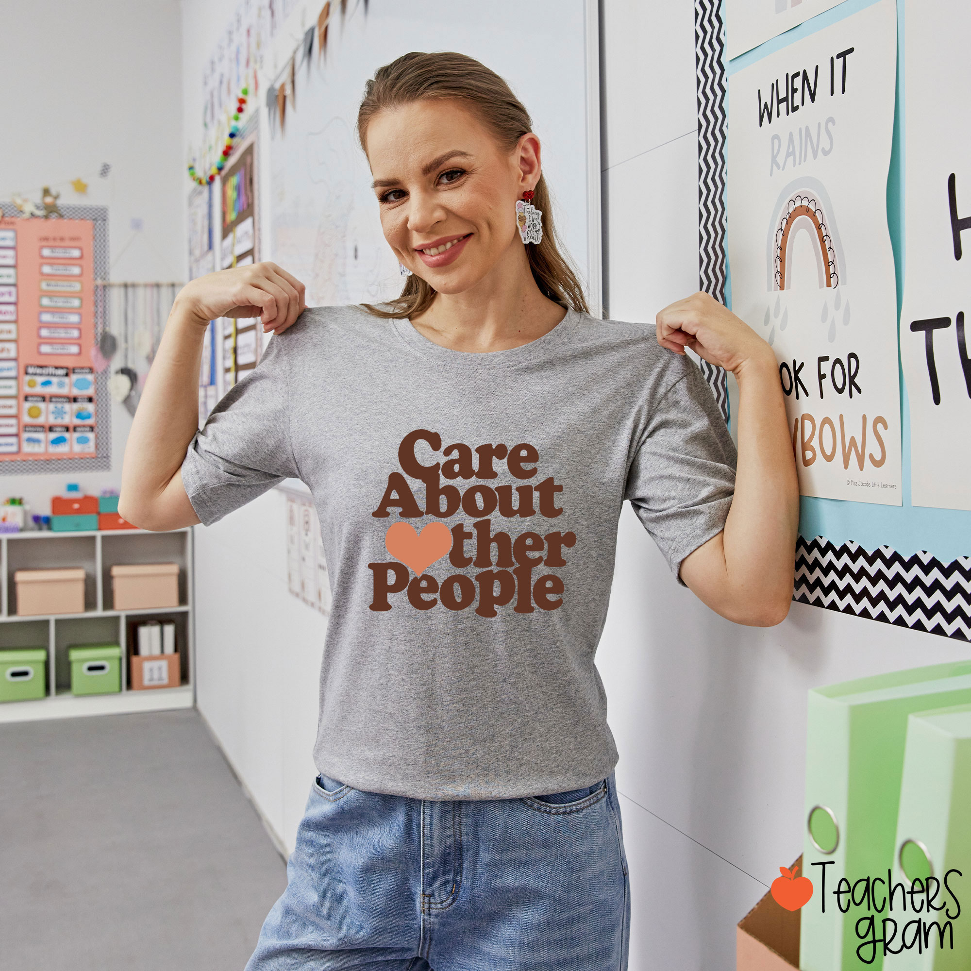 Care About Other People Teacher T-Shirt