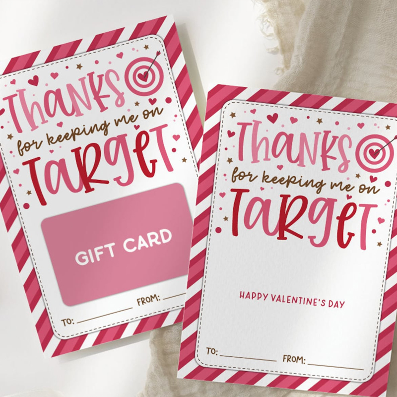 Thanks for Keeping Me on Target Valentines Card