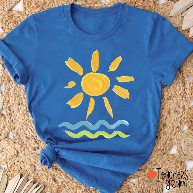Hello Sunshine Summer Beach Teacher T-Shirt
