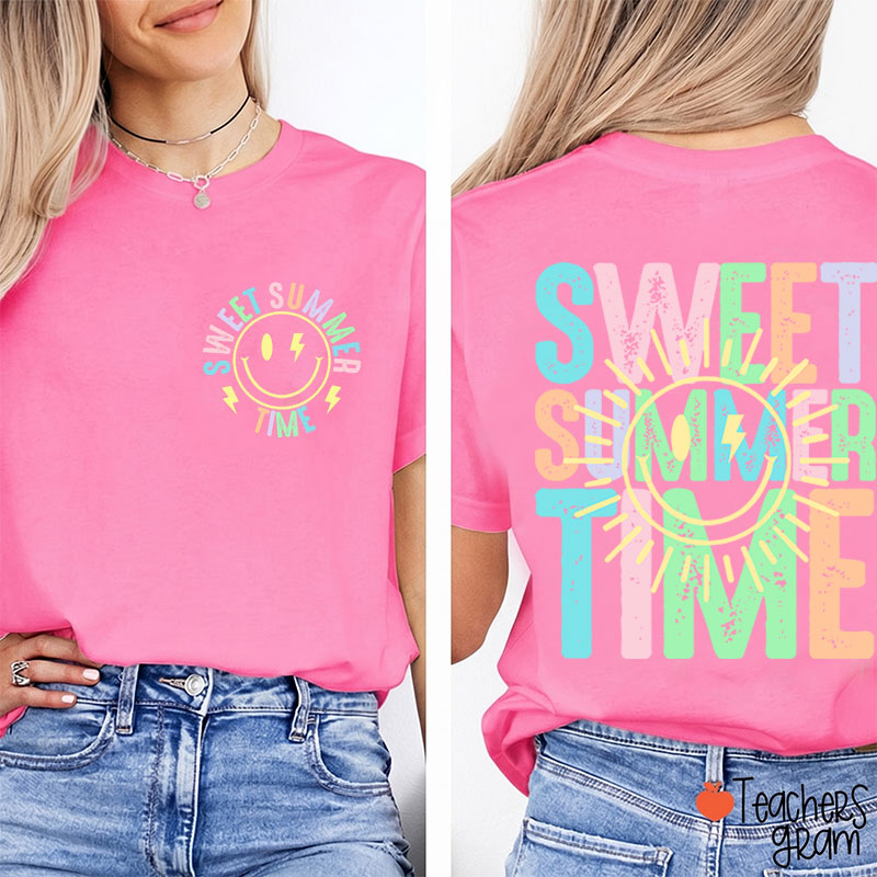 Sweet Summer Time Teacher Two Sided T-Shirt