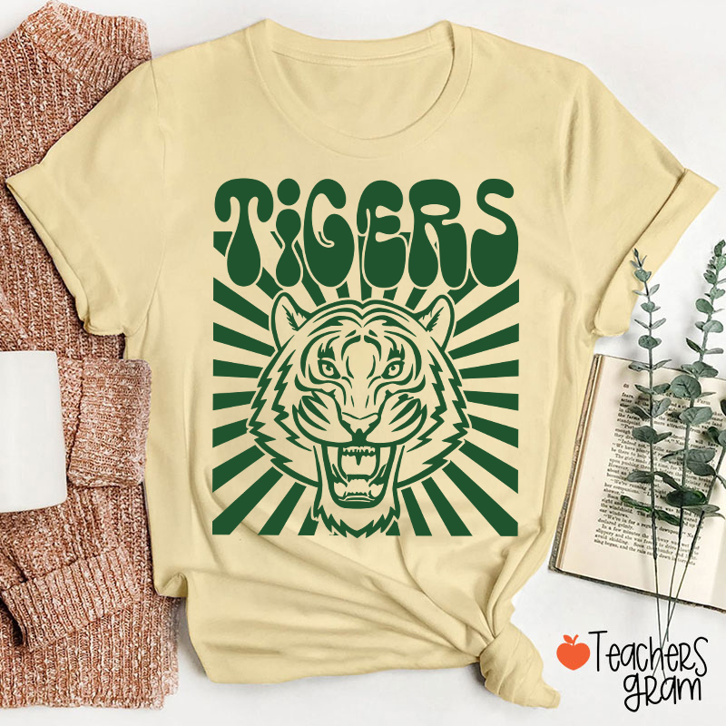 Personalized School Spirit Mascot Vintage Distressed Teacher T-Shirt