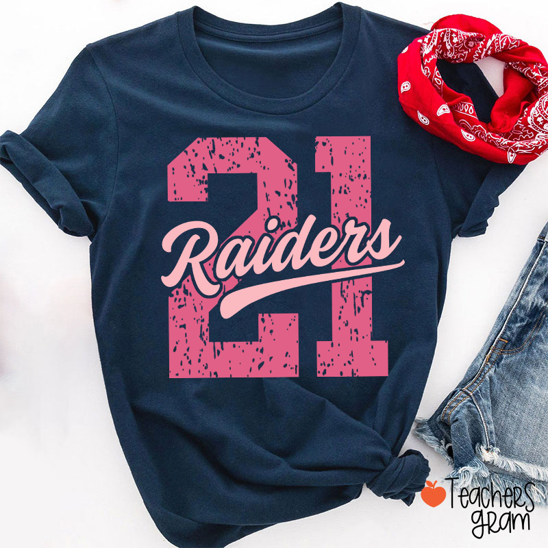 Personalized Vintage Distressed Number Team Name Mascot Teacher T-Shirt