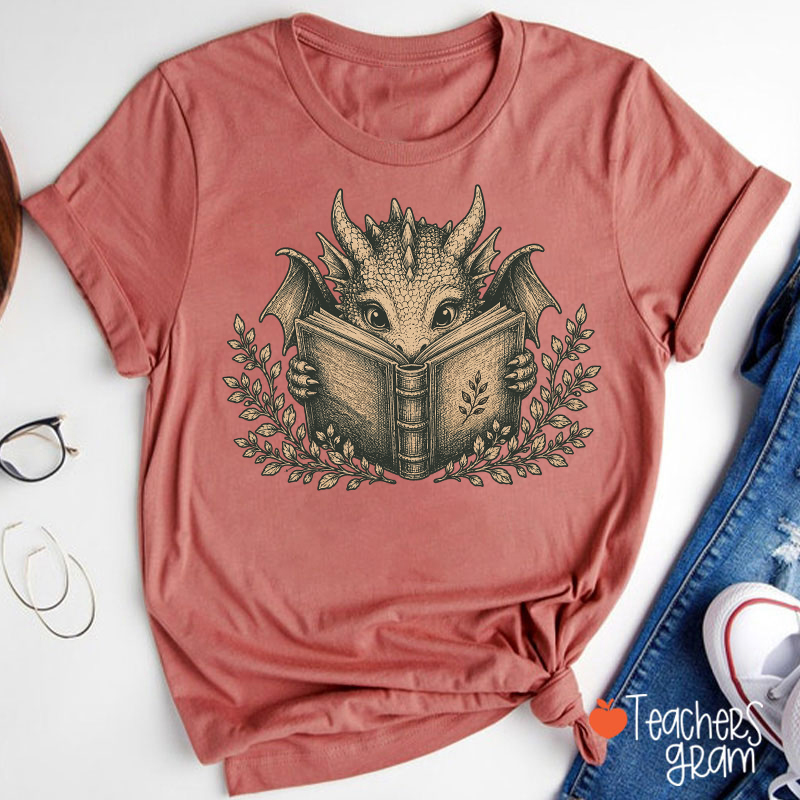 Reading Dragon Teacher T-Shirt