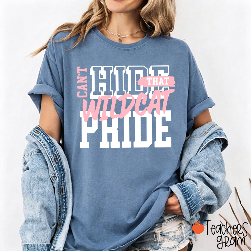 Personalized Can't Hide That Warrior Pride Bold Color Block Text Graphic Teacher T‑Shirt