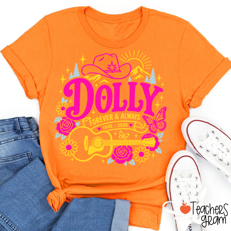 Dolly Forever Always Western Floral Teacher T‑Shirt