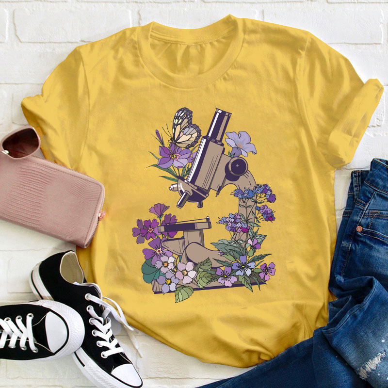 Science Flower Microbiology Teacher T-Shirt