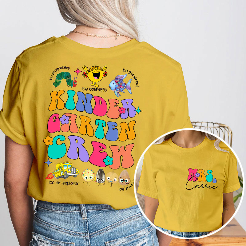 Personalized Learn These Qualities From Your Children's Book Friends Teacher Two Sided T-Shirt