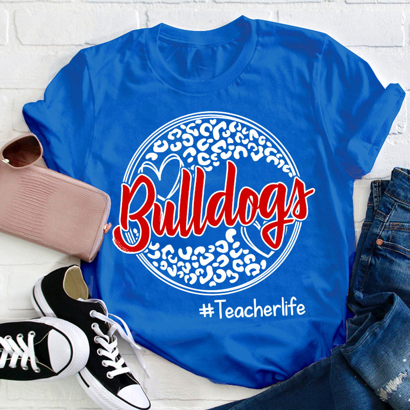 Personalized Leopard Custom School Spirit Teacher T-Shirt