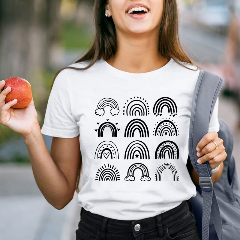 Rainbow Of Different Shapes Teacher T-Shirt