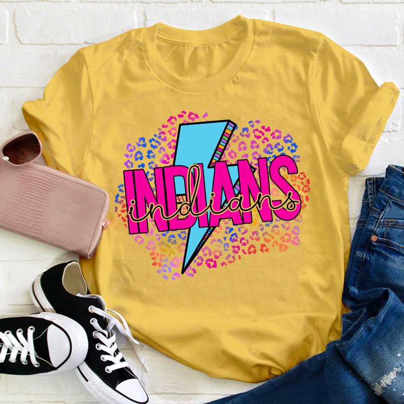 Personalized School Mascot Double Font Design Teacher T-Shirt