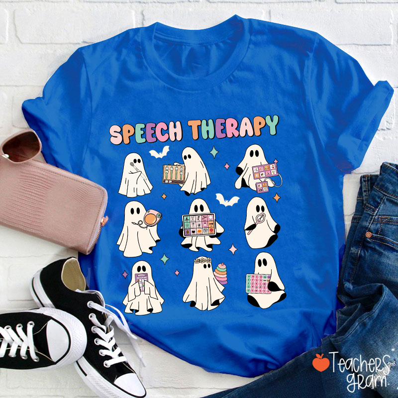 Speech Therapy Cute Ghosts Teacher T-Shirt